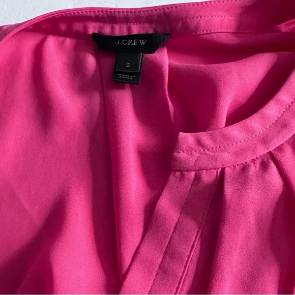 J. Crew Womens Top Sleeveless Deep Plunge Pullover Blouse Size 2 Pink-Fuchsia - Picture 2 of 10